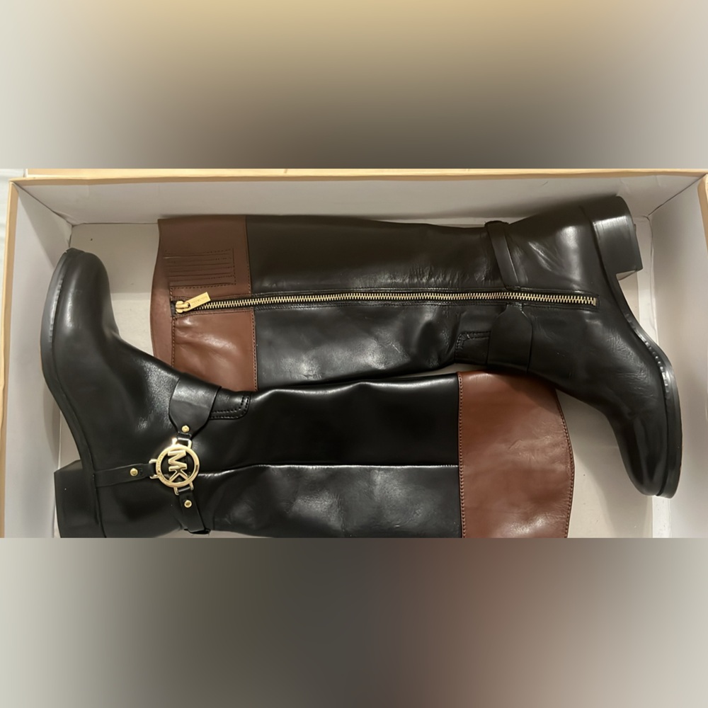 Michael Kors Fulton Harness Leather Boots